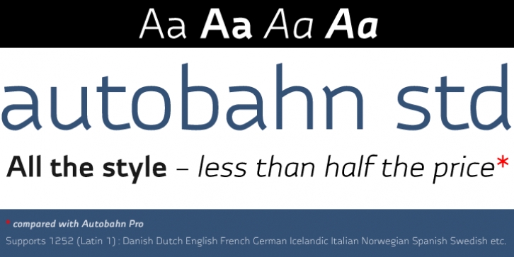 Autobahn Std font preview