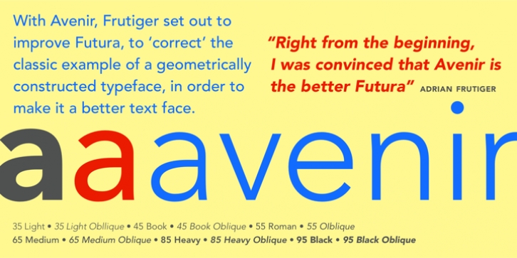 Avenir font preview