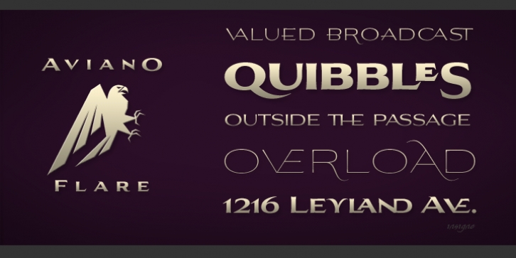 Aviano Flare font preview