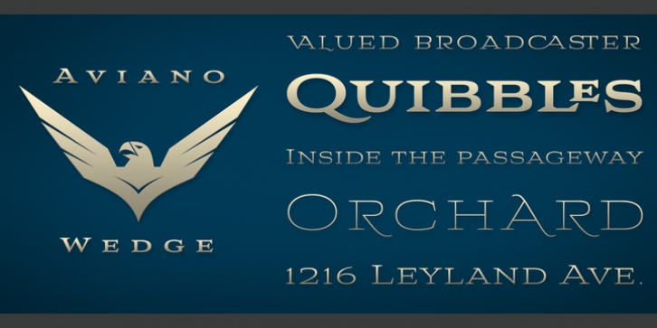 Aviano Wedge font preview