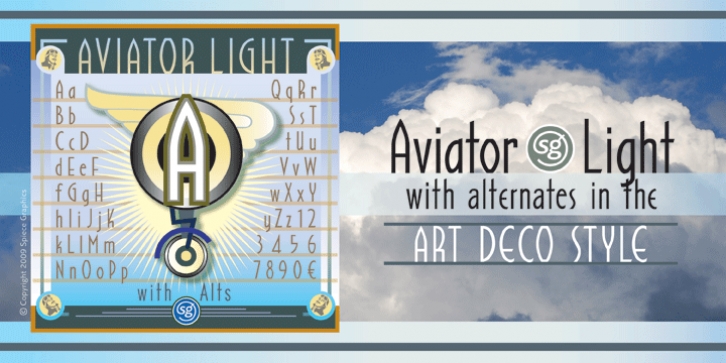 Aviator SG font preview