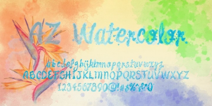 AZ Watercolor font preview