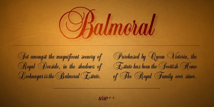 Balmoral font preview