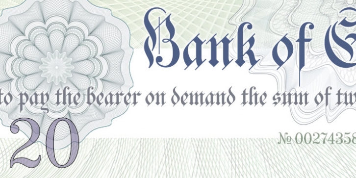 Bank Of England font preview