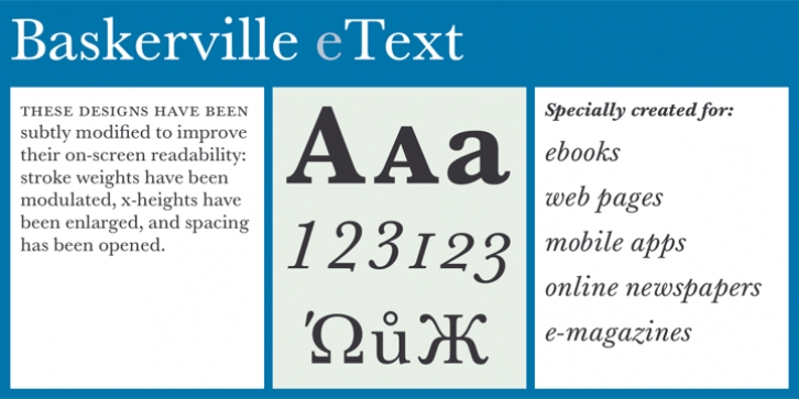 Baskerville eText font preview