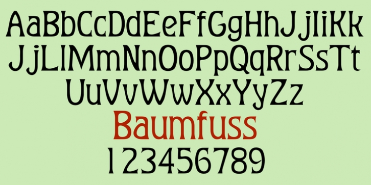 Baumfuss font preview