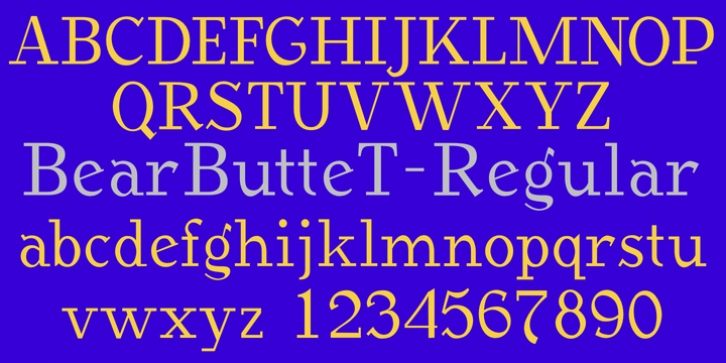 BearButte font preview