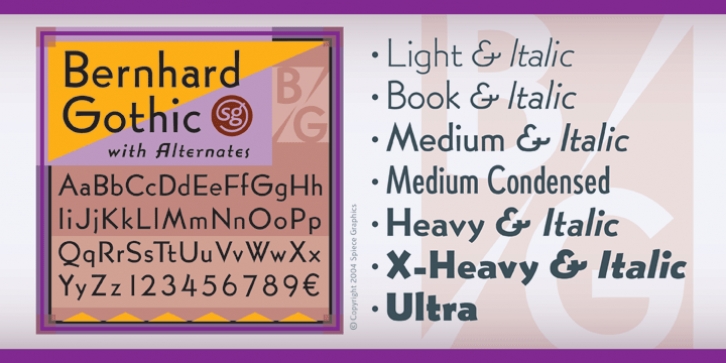 Bernhard Gothic SG font preview