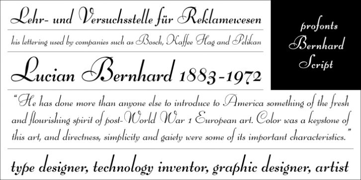 Bernhard Script font preview