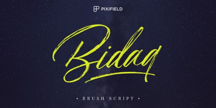 Bidaq Brush font preview