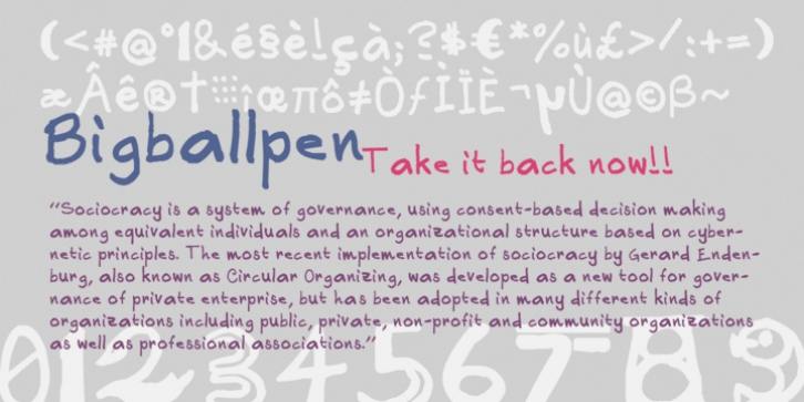 Big Ballpen font preview