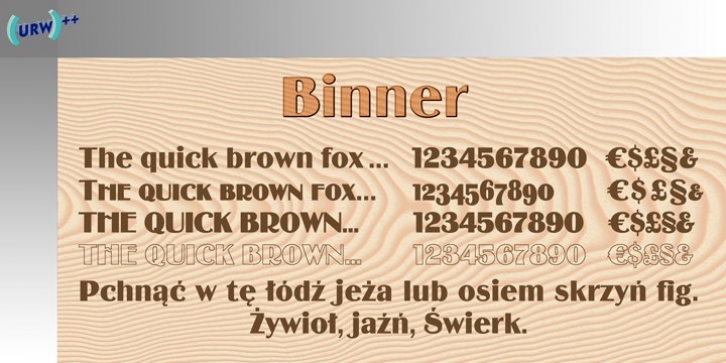 Binner font preview