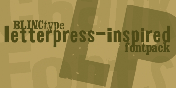BlincType Letterpress Fontpak font preview