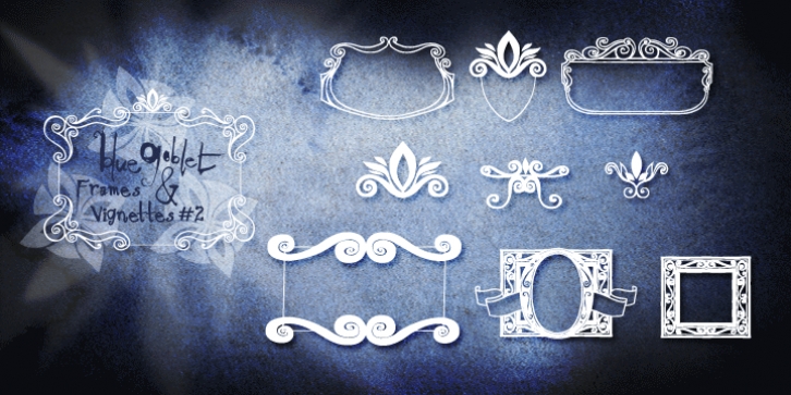 Blue Goblet Frames and Vignettes #2 font preview