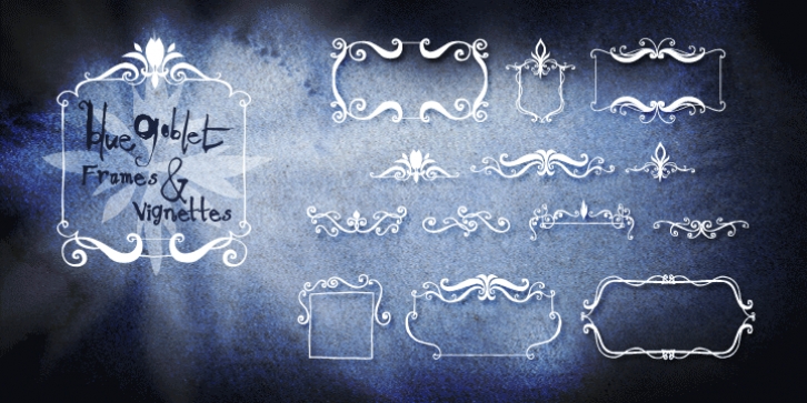 Blue Goblet Frames and Vignettes font preview