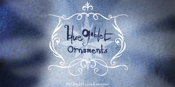 Blue Goblet Ornaments font preview