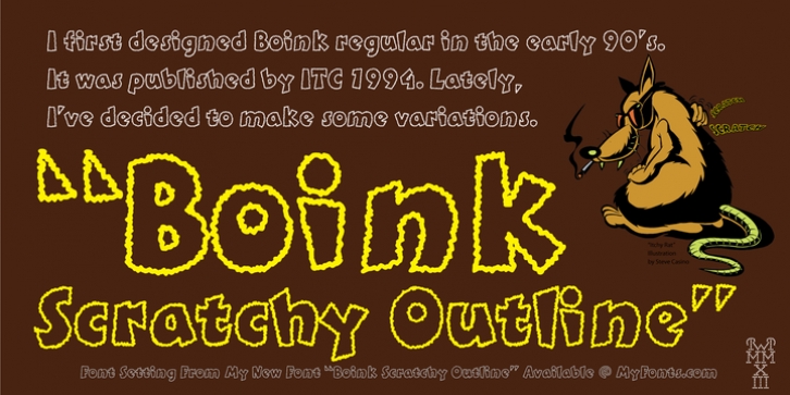 Boink Scratchy Outline font preview