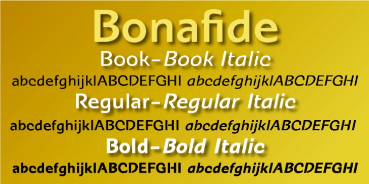 Bonafide font preview