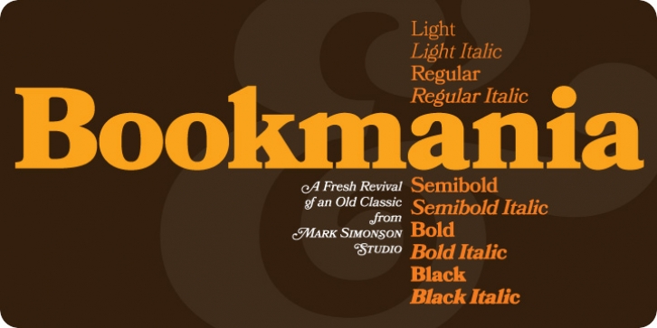 Bookmania font preview