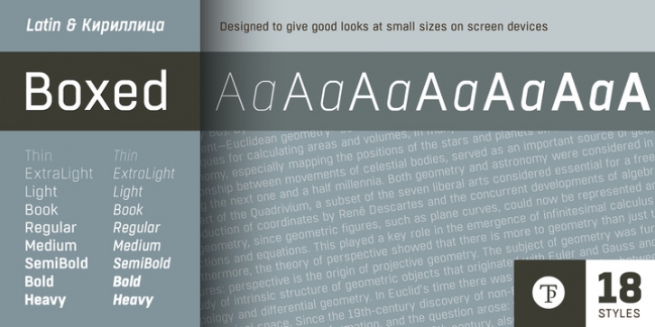 Boxed font preview