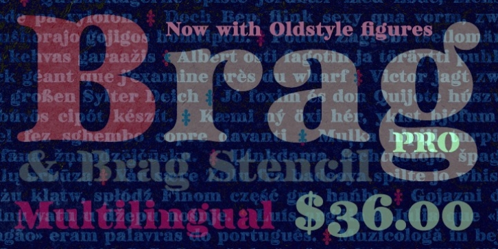 Brag Pro font preview