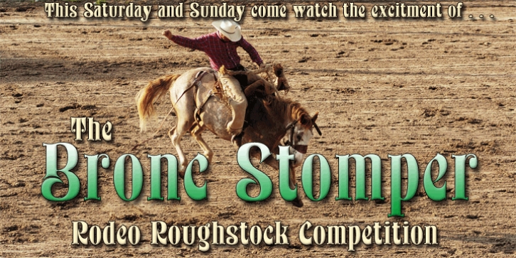 Bronc Stomper font preview