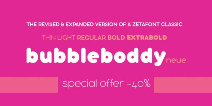 Bubbleboddy Neue font preview