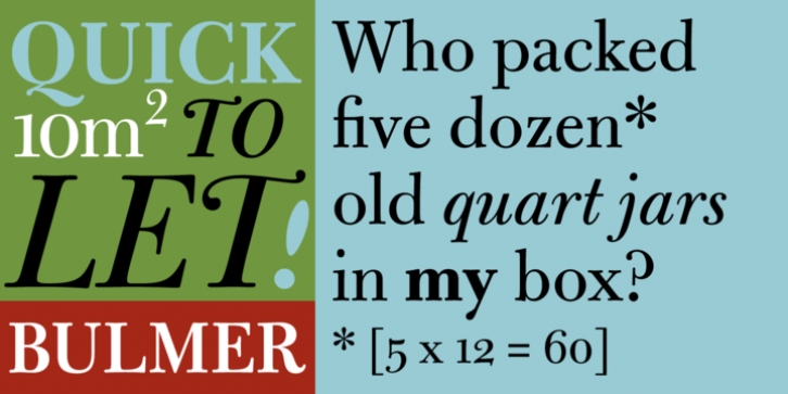 Bulmer font preview