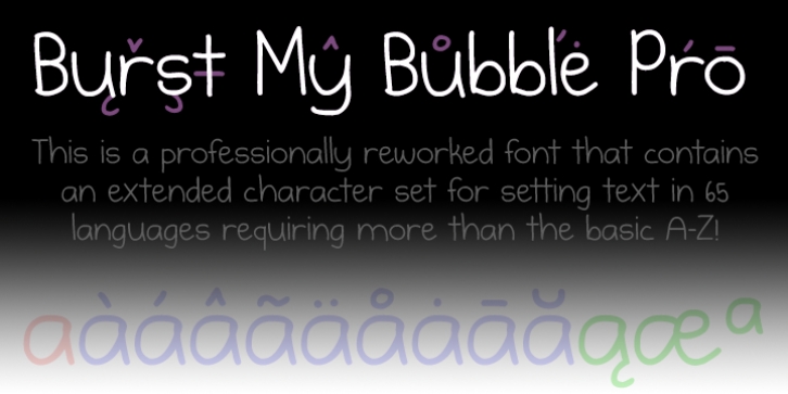 Burst My Bubble Pro font preview