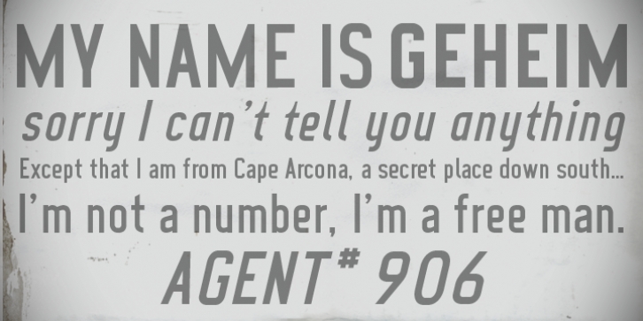 CA Geheimagent font preview