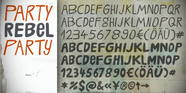 CA Rebel Party Rebel font preview