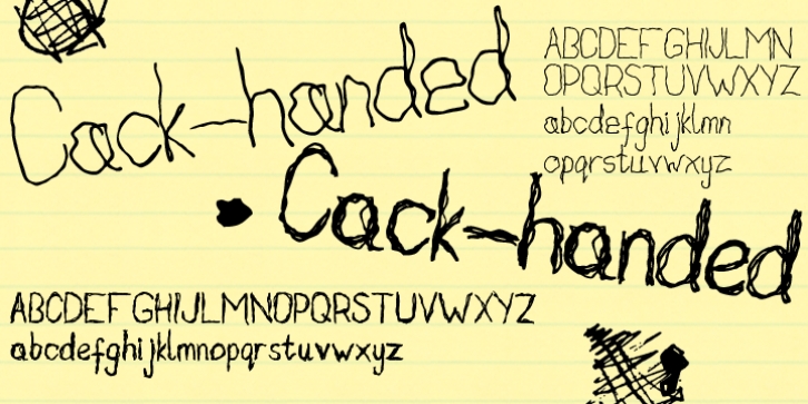 Cack-handed font preview