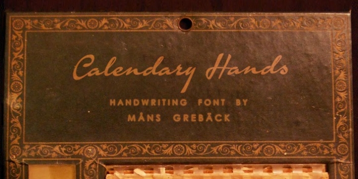 Calendary Hands font preview
