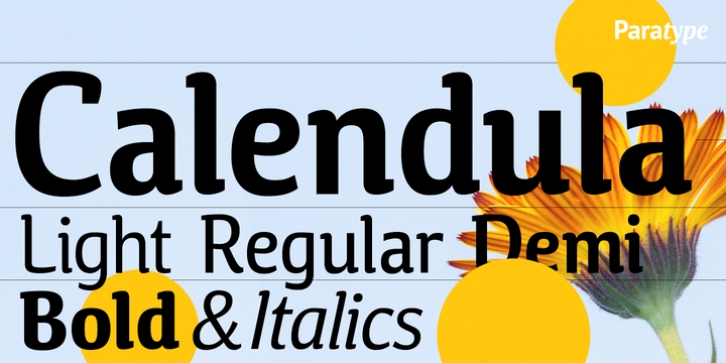 Calendula font preview