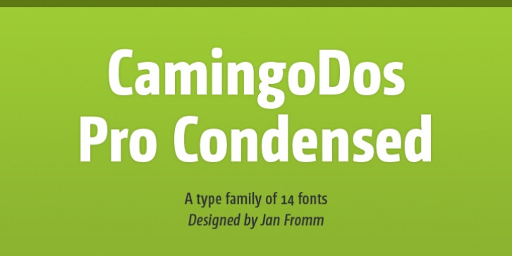 CamingoDos Pro Condensed font preview