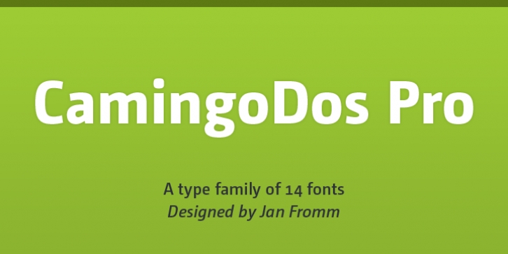 CamingoDos Pro font preview