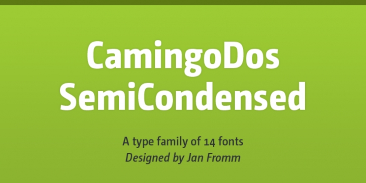 CamingoDos SemiCondensed font preview