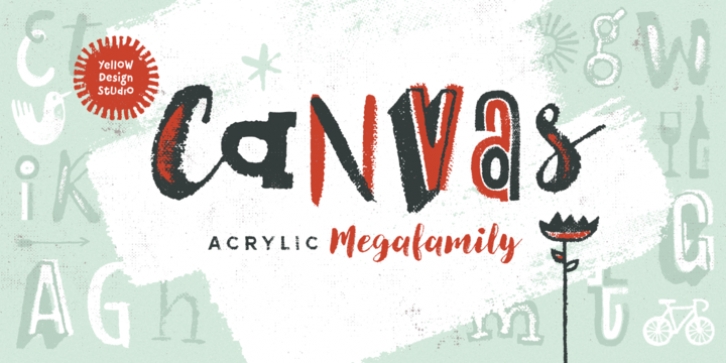 Canvas Acrylic Megafamily font preview