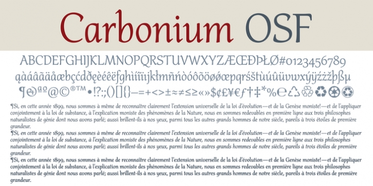 Carbonium OSF font preview