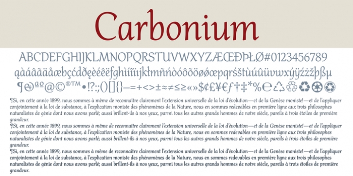 Carbonium font preview