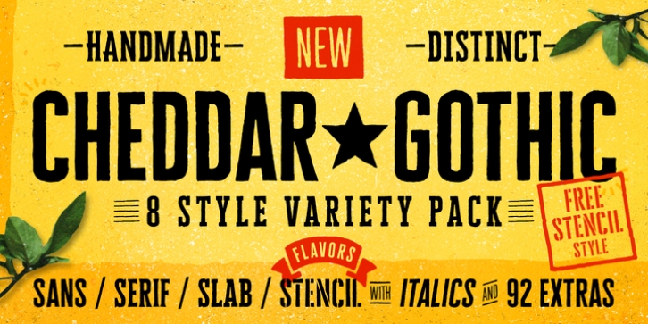 Cheddar Gothic font preview