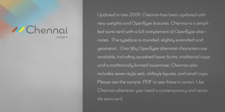 Chennai font preview