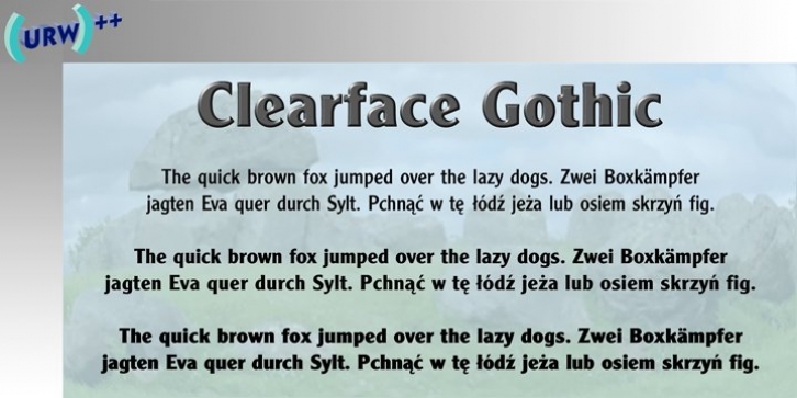 Clearface Gothic font preview