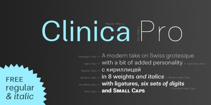 Clinica Pro font preview