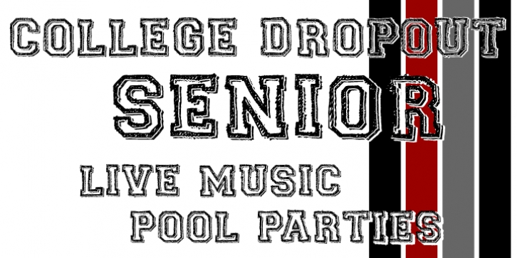 College Dropout Senior font preview