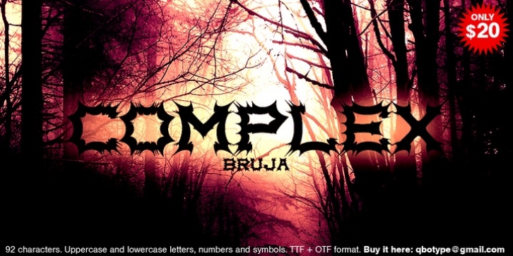 Complex Bruja font preview