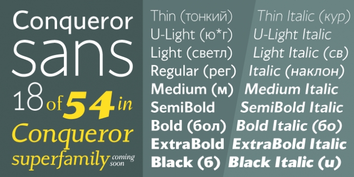 Conqueror Sans font preview