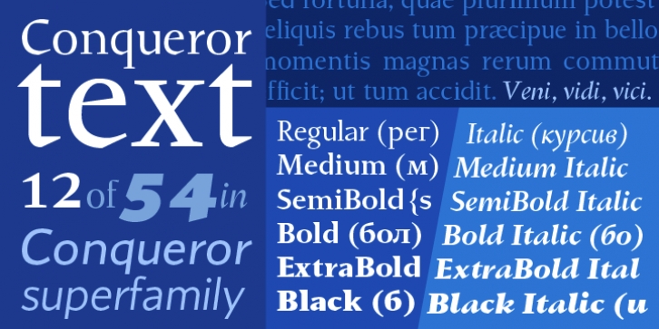 Conqueror Text font preview