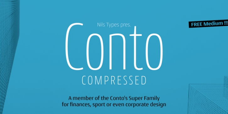 Conto Compressed font preview
