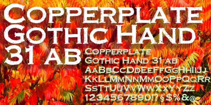 Copperplate Gothic Hand font preview